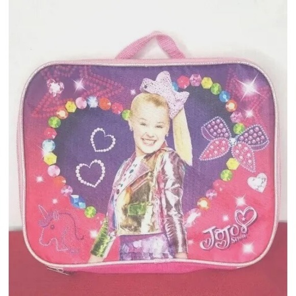 JoJo Siwa Other - JoJo Siwa Soft Sided Lunch Box Bag Has Backpack Clips Pink Purple School
